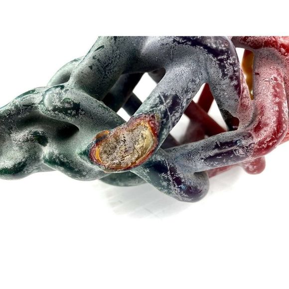 Multi-color Hand Crafted Fine Art Spiral Custom Candle Beeswax 7.5 Inches - Picture 7 of 10